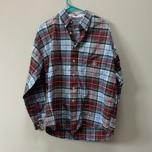 Men's Plaid Button-Down Cinch Shirt